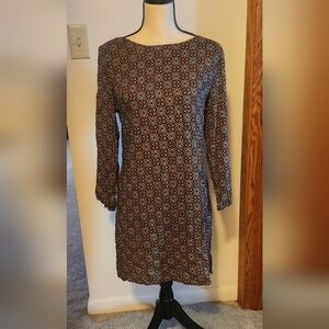 Chic Long Sleeve Patterned Dress